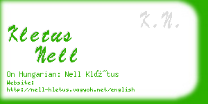 kletus nell business card